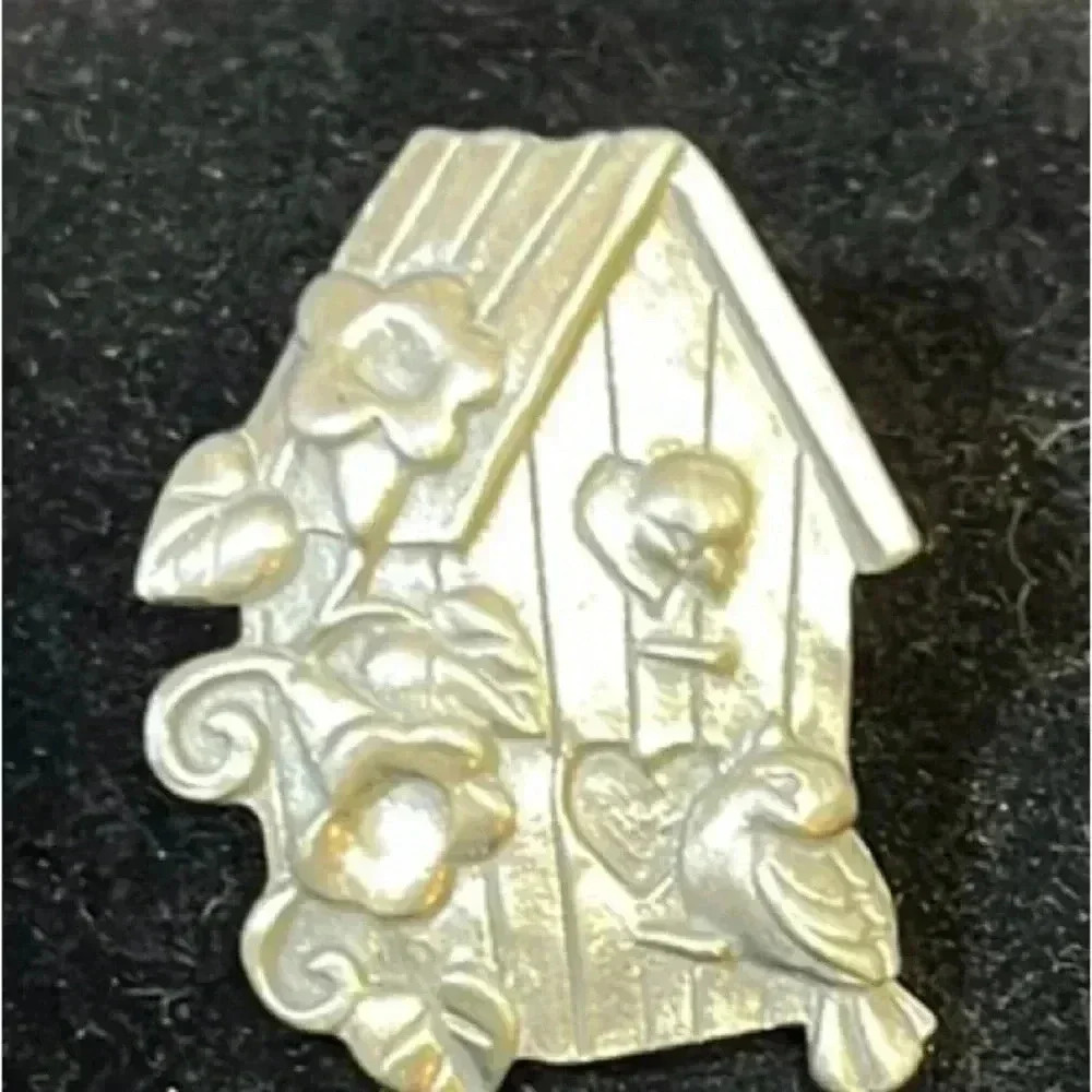 Lindsay Claire Designs Fine Pewter Birdhouse Lapel Pin / Brooch